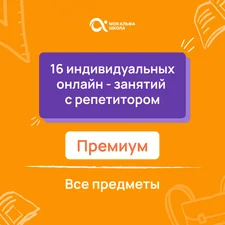 16 индивидуальных онлайн - занятий с репетитором премиум по математике